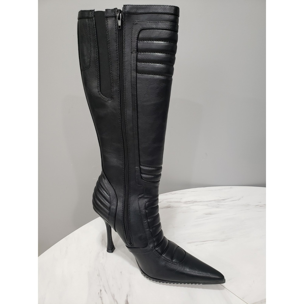 NEW‎ SZ 10 Dolls Kill Generation Kiss Motocrossed Knee High MOTO heel boots tall - Picture 4 of 10